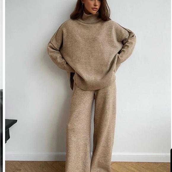 Cozy Tan Turtleneck Sweater - Picture 3 of 10